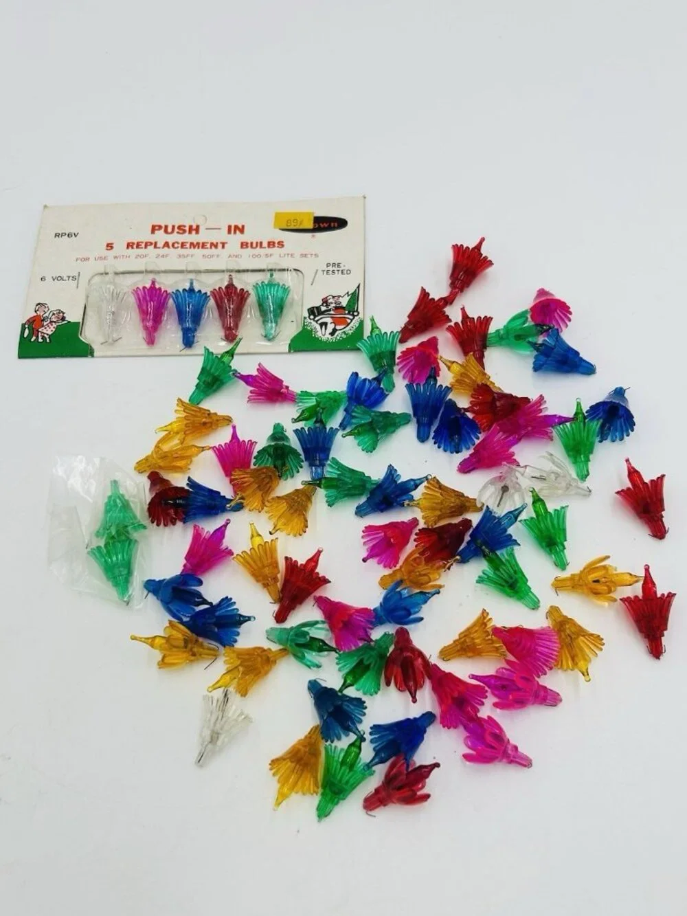Lot Of 75 Vintage Tulip Flower Petal Reflector Christmas Light Covers w/bulbs